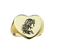 LKBEADS goddess athena ring in heart shape | 925 sterling silver gold plated | gift jewelry,vintage style signet ring's hypoallergenic handmade jewellery|LK_PDR_01731_5.5