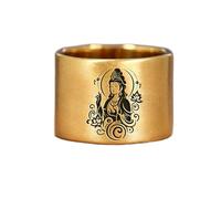 LKBEADS goddess parvati ring in round shape | 925 sterling silver gold plated | gift jewelry,vintage style signet ring's hypoallergenic handmade jewellery|LK_PDR_00845_9.5