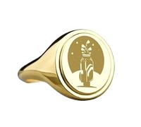 LKBEADS golf signet ring| oval golfer swing sports jewelry| lover gift ring| 925 sterling silver gold plated |LK_PDR_00648_12