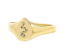 LKBEADS gothic snake ring in pear shape | 925 sterling silver gold plated | gift jewelry,vintage style signet ring's hypoallergenic handmade jewellery|LK_PDR_01497_8.5