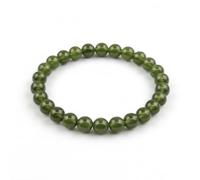 LKBEADS green jade bracelet stretch elastic dark gemstone bead jewelry for men women unisex healing meditation luck energy gift