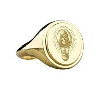 LKBEADS grim reaper light bulb signet ring| fantasy jewelry| oval engraved gothic skull surreal gift jewelry| 925 sterling silver gold plated |LK_PDR_00562_11.5