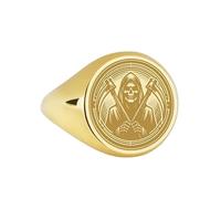 LKBEADS grim reaper signet ring| death personified talisman soul taker engraved custom gothic memento mori jewelry| 925 sterling silver gold plated |LK_PDR_00050_10
