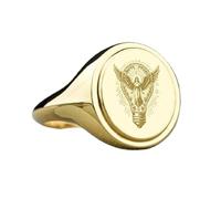 LKBEADS guardian angel light bulb signet ring| fantasy jewelry| oval engraved spiritual surreal gift jewelry| 925 sterling silver gold plated |LK_PDR_00566_6.5