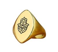 LKBEADS hamsa hand ring in marquise shape | 925 sterling silver gold plated | gift jewelry,vintage style signet ring's hypoallergenic handmade jewellery|LK_PDR_01543_11