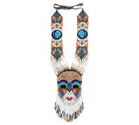 LKBEADS Harlequin Geometric Motif Ukrainian Gerdan Necklace Seed Beads Traditional Jewellery Multi Color Handmade Strand Beaded Ukrain Jewelry |LK_UKRN_1124
