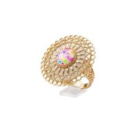 LKBEADS Heart Mandala Statement Ring 316L Stainless Steel Gold Plated Adjustable Size Rings Jewelry For Evrey Ocasion Jewellery |LK_SLF_CHR_0472_RJ