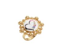 LKBEADS Heart Mandala Statement Ring 316L Stainless Steel Gold Plated Adjustable Size Rings Jewelry For Evrey Ocasion Jewellery |LK_SLF_CHR_0484_RJ
