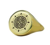 LKBEADS heritage celtic cross ring in round shape | 925 sterling silver gold plated | gift jewelry,vintage style signet ring's hypoallergenic jewellery|LK_PDR_01530_10