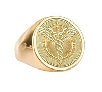 LKBEADS hermes signet ring - greek mythology caduceus symbol| or plated| elegant ancient symbolic jewelry| 925 sterling silver gold plated |LK_PDR_00722_10.5