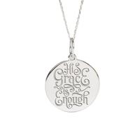 LKBEADS His Grace is Enough Engraved Coin Pendant Necklace 24mm with 18 Inch Cable Chain | Sterling Silver 925 Sterling Silver | Unisex Gift Jewelry|LK_PNDN_2141