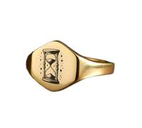 LKBEADS hourglass ring in hexagon shape | 925 sterling silver gold plated | gift jewelry,vintage style signet ring's hypoallergenic handmade jewellery|LK_PDR_01496_5.5