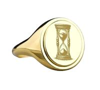 LKBEADS hourglass signet ring| timeless jewelry| oval engraved memento mori symbol gift| 925 sterling silver gold plated |LK_PDR_00583_7