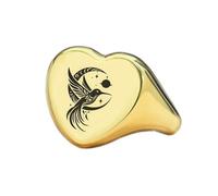 LKBEADS hummingbird ring in heart shape | 925 sterling silver gold plated | gift jewelry,vintage style signet ring's hypoallergenic handmade jewellery|LK_PDR_01142_5.5
