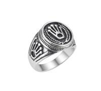 LKBEADS Imperial Crown Signet Ring 316L Stainless Steel Silver Plated Adjustable Size Rings Jewelry For Evrey Ocasion Jewellery |LK_SLF_CHR_0141_RR
