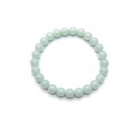 LKBEADS Jade Stretch Bracelet 7 Inch Unisex Men Women Luck Prosperity Harmony Protection Calm Heart Chakra Healing Abundance