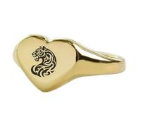 LKBEADS jaguar ring in heart shape | 925 sterling silver gold plated | gift jewelry,vintage style signet ring's hypoallergenic handmade jewellery|LK_PDR_00980_8.5