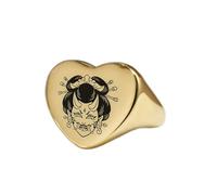 LKBEADS japanese geisha ring in heart shape | 925 sterling silver gold plated | gift jewelry,vintage style signet ring's hypoallergenic handmade jewellery|LK_PDR_01430_11