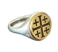 LKBEADS jerusalem cross ring| christian signet religious pinky ring man| baptism jewelry| eastern orthodox gift for him & her| 925 sterling silver silver plated |LK_PDR_00798_10.5