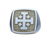 LKBEADS jerusalem cross ring handmade christian jewelry| 925 sterling silver silver plated |LK_PDR_00816_10.5