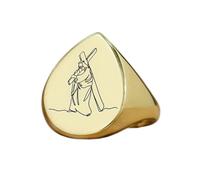 LKBEADS jesus cross ring in pear shape | 925 sterling silver gold plated | gift jewelry,vintage style signet ring's hypoallergenic handmade jewellery|LK_PDR_01323_7.5