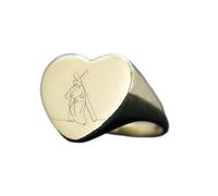 LKBEADS jesus ring in heart shape | 925 sterling silver gold plated | gift jewelry,vintage style signet ring's hypoallergenic handmade jewellery|LK_PDR_01311_10