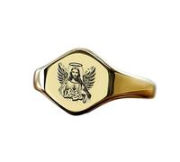 LKBEADS jesus ring in hexagon shape | 925 sterling silver gold plated | gift jewelry,vintage style signet ring's hypoallergenic handmade jewellery|LK_PDR_01456_7.5