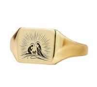 LKBEADS jesus ring in square shape | 925 sterling silver gold plated | gift jewelry,vintage style signet ring's hypoallergenic handmade jewellery|LK_PDR_01462_8