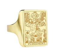 LKBEADS judgement tarot signet ring| engraved major arcana card occult jewelry| gift for best friend| 925 sterling silver gold plated |LK_PDR_00292_6.5