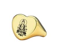 LKBEADS kuan yin ring in heart shape | 925 sterling silver gold plated | gift jewelry,vintage style signet ring's hypoallergenic handmade jewellery|LK_PDR_01419_11.5