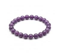 LKBEADS Lavender Amethyst Bracelet Light Purple Round Beaded Stretch Elastic Band Unisex Jewelry for Men Women Energy Style Fashion Accessories Daily Wear Gift 7 Inch