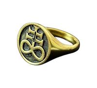 LKBEADS leviathan cross ring| alchemy symbol signet occult jewelry women| magic talisman for power pinky ring men| satanic gift him&her| 925 sterling silver gold plated |LK_PDR_00766_7