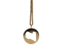 LKBEADS Libya Map Pendant Necklace 925 Sterling Silver Round Charm Jewelry for Men Women 18 Inch Cable Travel Souvenir Gift Minimalist Map Jewelry |LKN_MAP_00407