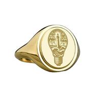 LKBEADS lighthouse light bulb signet ring| fantasy jewelry| oval engraved nautical surreal gift jewelry| 925 sterling silver gold plated |LK_PDR_00569_11.5