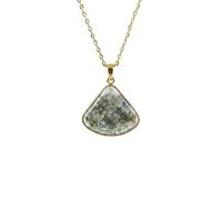 LKBEADS lodolitetrillon shape multi color smooth cut 28x21mm stone necklace with 18" cable chain charm handmade healing jewelry for unisex gift & positivity astrology accessories |L_GMYP_0400