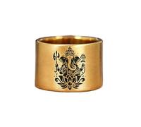 LKBEADS lord ganesh ring in round shape | 925 sterling silver gold plated | gift jewelry,vintage style signet ring's hypoallergenic handmade jewellery|LK_PDR_00844_10.5