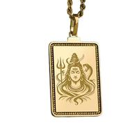 LKBEADS Lord Shiva Engraving Pendant Necklace Made In 925 Sterling Silver Gold Plated Charm With 18 "Cable Chain Handmade Jewelry For Men Women |LKD_EGP_00394