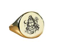 LKBEADS lord shiva ring in round shape | 925 sterling silver gold plated | gift jewelry,vintage style signet ring's hypoallergenic handmade jewellery|LK_PDR_01389_12