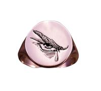 LKBEADS lucifer's tears ring| the fallen angel signet eye pinky artist painter devil satan ring| 925 sterling silver silver plated |LK_PDR_00368_11.5