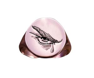 LKBEADS lucifer's tears ring| the fallen angel signet eye pinky artist painter devil satan ring| 925 sterling silver silver plated |LK_PDR_00368_6