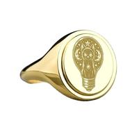 LKBEADS lunar cat light bulb signet ring| fantasy jewelry| oval engraved celestial surreal gift jewelry| 925 sterling silver gold plated |LK_PDR_00568_7.5
