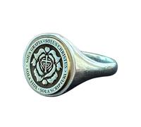 LKBEADS luther rose ring| sola gratia signet solus christus pinky scriptura jewelry| fide gift for him| her| 925 sterling silver silver plated |LK_PDR_00771_11.5