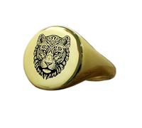 LKBEADS majestic tiger ring in round shape | 925 sterling silver gold plated | gift jewelry,vintage style signet ring's hypoallergenic handmade jewellery|LK_PDR_01194_10.5