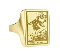 LKBEADS major arcana tarot card signet ring| the fool magician hermit jewelry| 925 sterling silver gold plated |LK_PDR_00304_7.5