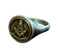 LKBEADS master mason ring| freemason signet masonic pinky ring man| symbol jewelry women| birthday gift for him| her| 925 sterling silver silver plated |LK_PDR_00773_6.5