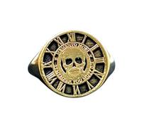 LKBEADS memento mori ring| remember you must die signet gothic skull pinky amor fati jewelry man| stoic watch gift for him & her| 925 sterling silver gold plated |LK_PDR_00756_9