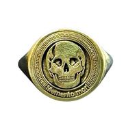 LKBEADS memento mori ring| skull pinky mortality reminder jewelry| gothic stoic signet symbol of life death| gift for him & her| 925 sterling silver gold plated |LK_PDR_00762_12.5