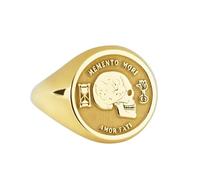 LKBEADS memento mori signet ring| amor fati stoicism jewelry| philosopher gift| ring| 925 sterling silver gold plated |LK_PDR_00154_10.5