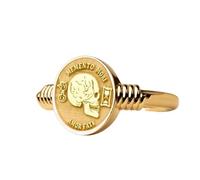 LKBEADS memento mori signet ring engraved skull| amor fati| 925 sterling silver gold plated |LK_PDR_00336_6.5