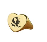 LKBEADS mermaid ring in heart shape | 925 sterling silver gold plated | gift jewelry,vintage style signet ring's hypoallergenic handmade jewellery|LK_PDR_01747_9